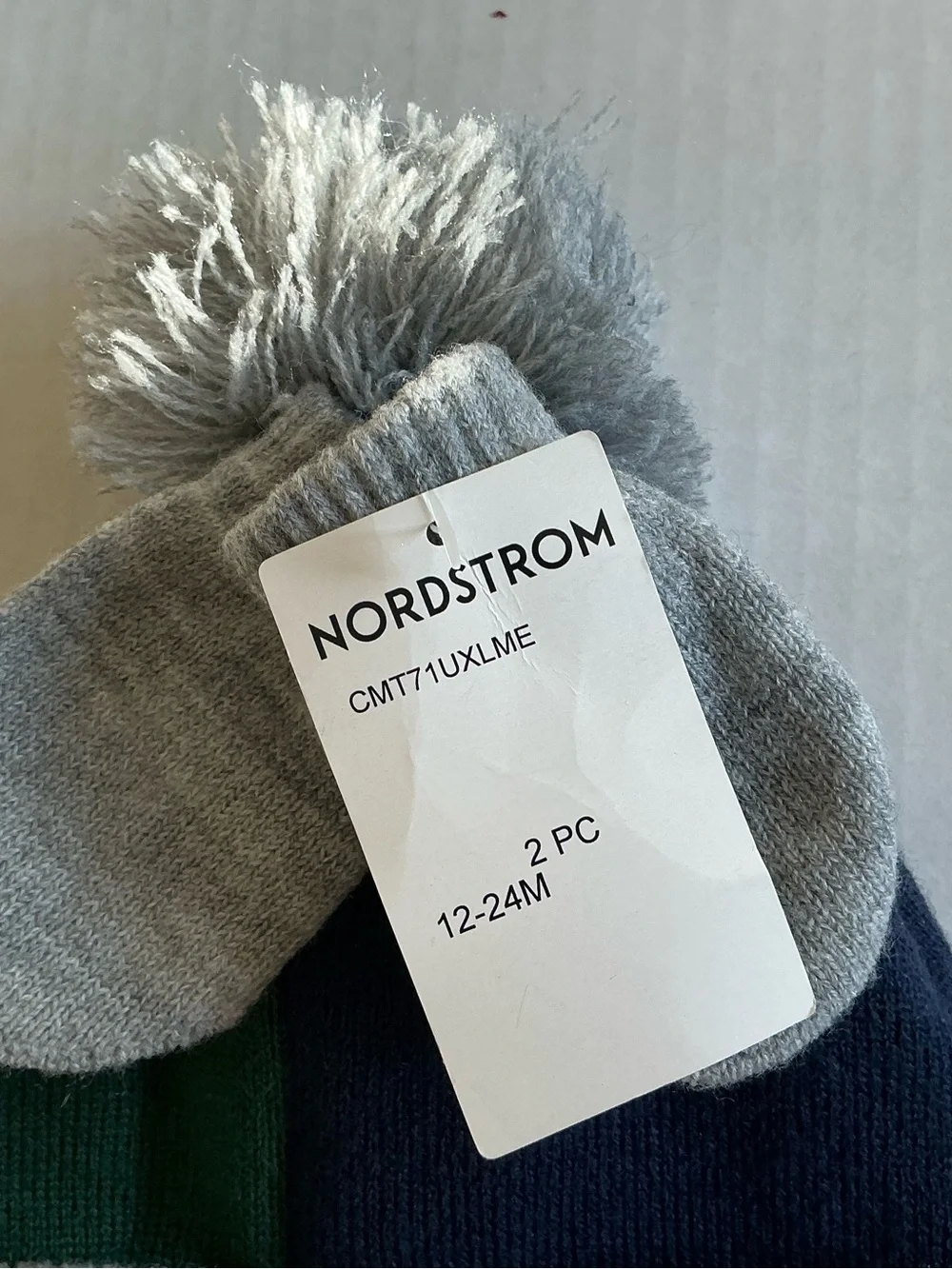 Little Me Football Knit Hat/Mittens Bundle